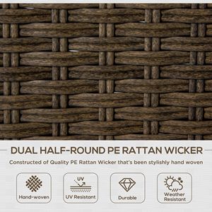 Set da Esterno Tranquillo in Rattan PE Beige a 5 Pezzi con Divanetto, Tavolino da Caffè e Tavolini Laterali per Patio e Giardino - Product Image 4