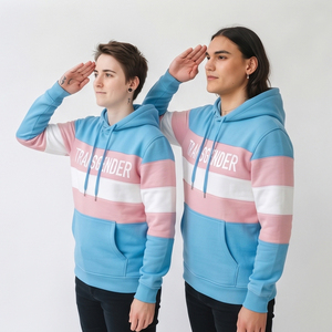 Oversized Transgender <b>Pride</b> Hoodie Transgender <b>Pride</b> Flag Striped Hoodie Unisex Letter Print Pullover Sweatshirt Hood <b>Tops</b> - Product Image 4