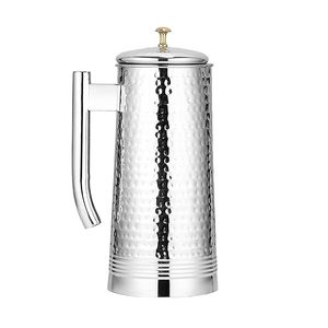 Carafe à eau en acier inoxydable 1800 ml, design martelé, avec couvercle et poignée, pour eau, jus et limonade - Product Image 2