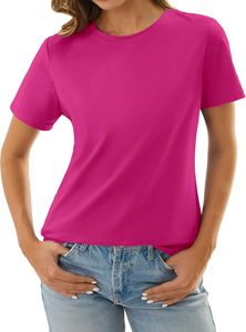 Camiseta Premium Plus Size para Mujer, Ecológica, Tejido Suave, Tacto de Pluma, Ajuste Cómodo, Secado Rápido, Capa Suave y Fresca, Comodidad Diaria, Color Sólido - Product Image 4
