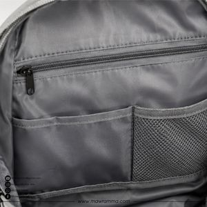 Mochila gris para portátil de 20-39L, resistente al agua, de poliéster, unisex, con cremallera y correas para los hombros, para exteriores y escuela. - Product Image 4