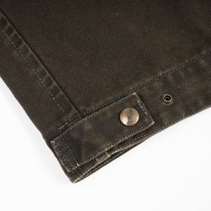 Men's <b>Vintage</b> Heavyweight Canvas <b>Bomber</b> <b>Jacket</b> Brown Workwear Utility Coat Rugged Hip Hop Streetwear Casual Cotton Outerwear - Product Image 3