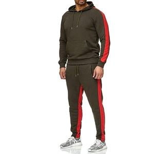 Striped Tracksuits Set Men's Summer Fashion Pullover Hoodies With Matching Jogging Pants - Product Image 1