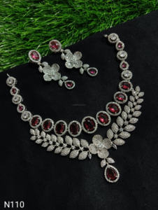 Conjunto de joyería nupcial de diamante americano clásico, collar y pendientes de dos piezas para boda, estilo clásico de moda - Product Image 2