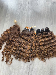 Cabello Humano Vietnamita Rizado Birmano Color Piano de Alta Calidad Súper Doble Trama Precio al por Mayor - Product Image 2