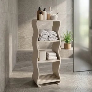 Estante de Almacenamiento Minimalista de 3 Niveles para Baño, Organizador de Toallas y Artículos de Aseo, Diseño que Ahorra Espacio - Product Image 3