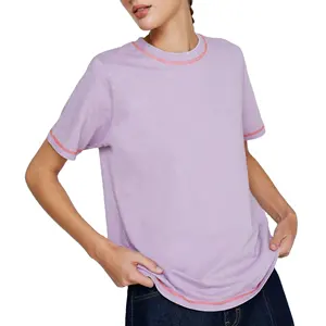 Özel 310 320 Gsm boş asit yıkanmış t Shirt % 100% pamuk erkekler kadınlar Unisex kendi marka Vintage taş yıkanmış Tshirt Homme