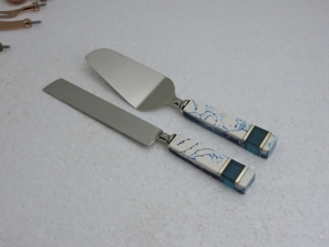 Stainless Steel <b>Cake</b> Knife Set 2 Pieces Rectangle Shape Non Stick Hand Wash Only - Product Image 2