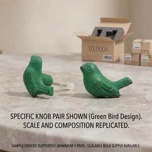 Tirador de Gabinete de Hierro Fundido con Forma de Pájaro Verde, Duradero, para Cómoda, Cocina y Dormitorio, Estilo Moderno, Fácil Instalación - Product Image 4