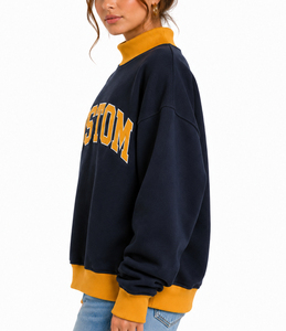 Sweat-shirt à col montant de haute qualité 380 GSM pour femme, grande taille, pull-over oversize imprimé personnalisé pour l'hiver - Product Image 6