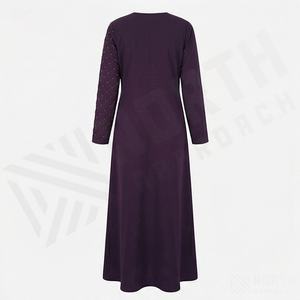 Venta al por Mayor de Ropa Tradicional Musulmana, Abaya, Vestido Largo Islámico Sólido para Mujer, Diseño Personalizado en el Pecho, Vestimenta Modesta - Product Image 2