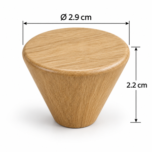 Solid Wood Cone Knob Round Minimalist <b>Cabinet</b> Handle Natural Finish Handcrafted for Kitchen <b>Cabinet</b> Solid Wood Knob - Product Image 2