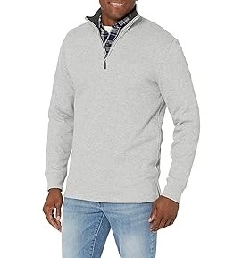 Pull-over demi-zip pour homme, design hybride tricoté, manches longues, décontracté, léger, 100% coton polaire - Product Image 6