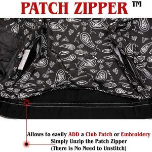 Chaleco 'Wrecker' para Hombre MDM3035 2025, Estilo Club, en Mezclilla Negra y Cuero, con Diseño de Cuadros de Diamante, para Motociclismo y Automovilismo - Product Image 6