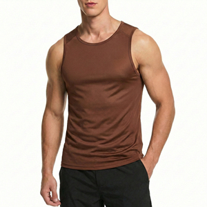 Tailored Fit Wholesale Custom Own Brand All Season Men's Tank Tops Gym Workout Sports Fitness Soft Spandex <b>Polyester</b> Tank Tops - Product Image 6