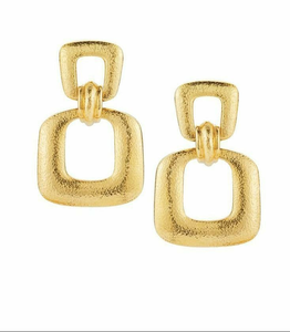 Pendientes de latón chapados en oro para mujer, aretes colgantes dorados de moda, joyería de lujo sin plomo, regalo para niñas de HF CRAFTS - Product Image 2