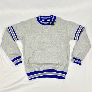 เสื้อสเวตเชิ้ตผู้ชายสีเทา คอกลม แบรนด์ Phi Beta Sigma รุ่น Grey 1914 ผ้าเชนิลล์ ทรงปกติ ผ้าฝ้ายถัก ลายทาง มีกระเป๋า สไตล์ลำลอง - Product Image 1