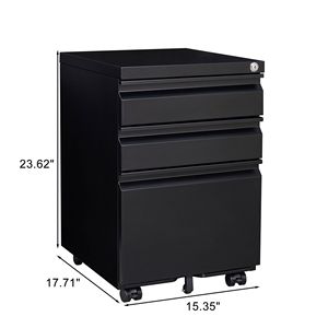 Armadietto Mobile con 3 Cassetti e Serratura in Metallo per Ufficio, Casa e Officina - Product Image 3