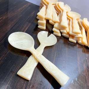 Juego de Cuchara y Tenedor para Ensalada de Resina Ecológica de Lujo Kiswah Craft, Mango Largo, Apto para Lavavajillas, 10 ml, Espejo, Ligero, para Fiestas - Product Image 2