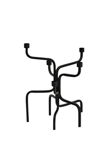 Modern 5-Arm Metal Candle Holder, <b>Matte</b> Black Abstract Candelabra Centerpiece for Dining <b>Table</b>, Minimalist Home Decor Stand - Product Image 2
