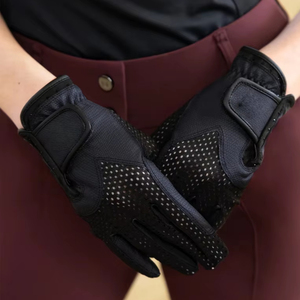 Guantes de equitación personalizados al por mayor con logotipo, guantes de equitación profesionales de invierno, ultra transpirables, duraderos, de cuero. - Product Image 1