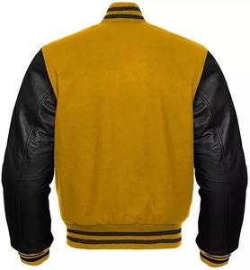 แจ็คเก็ต Letterman Varsity ขายส่ง ตัวเสื้อทำจากผ้าขนสัตว์ แขนทำจากหนังแท้ สำหรับฤดูหนาว ปี 2025 - Product Image 4