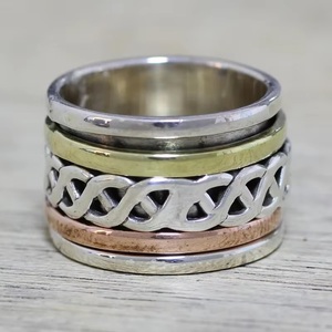 Heaven Crafts Handmade Sterling Silver Christian Romantic for Certified Bezel Setting <b>Spinner</b> Engagement <b>Ring</b> Fine Jewelry - Product Image 6