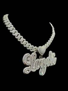 Custom Iced Out <b>Name</b> Pendant Necklace 18K Gold Plated 925 Silver Moissanite Letter Charm Hip Hop Rope <b>Chain</b> Jewelry for Party - Product Image 3