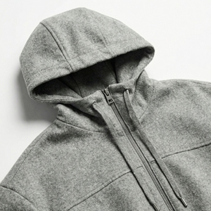 <b>Cropped</b> <b>Zip</b>-<b>Up</b> <b>Hoodie</b> Unisex | Winter Knitted Fleece Heavyweight Hooded Jacket | Waterproof Eco-Friendly Custom OEM Hoodies - Product Image 4