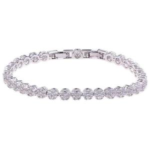 925 Sterling <b>Silver</b> Tennis <b>Bracelet</b> 925 <b>Solid</b> <b>Silver</b> Hip Hop Iced Out Moissanite Diamond Chain Tennis <b>Bracelet</b> for Her - Product Image 1