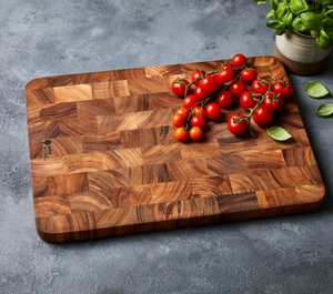 Tabla de Cortar Rectangular Ecológica Personalizada de la Mejor Calidad, Hecha a Mano en India, de Madera de Acacia con Diseño - Product Image 1