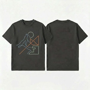 เสื้อยืดพิมพ์ลายทรงหลวมสำหรับผู้ชาย แขนสั้น สไตล์สตรีทแวร์ ผ้าฝ้าย 100% ผ้า Worsted ป้องกันการเป็นขุย น้ำหนัก 220 กรัม ขายส่งในสหรัฐอเมริกาและยุโรป - Product Image 5