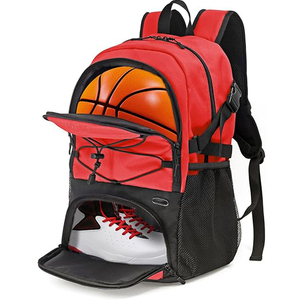 Sac à dos de sport unisexe avec poche pour ballon de basket, porte-bouteille, bretelles en polyester, fermeture éclair, pour activités de plein air - Product Image 4