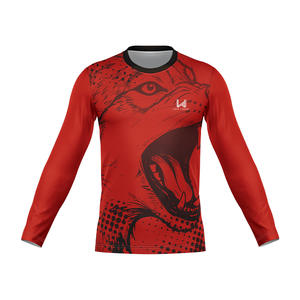 เสื้อยืดคอวี แขนยาว ทรงปกติ ระบายอากาศได้ดี ผลิตจากวัสดุที่เป็นมิตรต่อสิ่งแวดล้อม แห้งเร็ว พิมพ์ลายแบบซับลิเมชั่น ถักทอตามสั่ง เหมาะสำหรับใส่ลำลองหรือเล่นกีฬา - Product Image 2