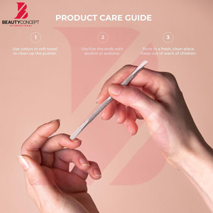 Trendy Dual Sided Metal Cuticle Pusher Dead Skin Scraper Professional Manicure Tool with Custom Blister Packaging - Product Image 6