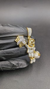 จี้เพชรโมอิสซาไนต์รูปการ์ตูนเด็กชายสุดหรูหรา ประดับเพชรแบบ Iced Out เงินแท้ 925 สไตล์ฮิปฮอป ของขวัญเครื่องประดับสุดเท่ - Product Image 3