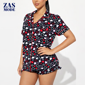 Nouveauté : Pyjama rose sexy d'été de haute qualité à bas prix, ensemble de pyjama pour femme 2 pièces, fabriqué au Bangladesh. - Product Image 1