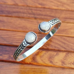 Best Quality Handmade Brass <b>Silver</b> Plated Agate Gemstone Bangles Classic Fashion Jewelry Gift Unisex Available Best Price - Product Image 4