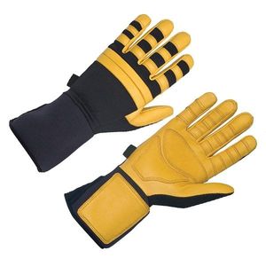 Guantes de Béisbol de Cuero con Doble Correa Negra y Marrón, Palma Acolchada, Diseño Transpirable, Soporte Adicional para la Muñeca, para Béisbol y Sóftbol - Product Image 3