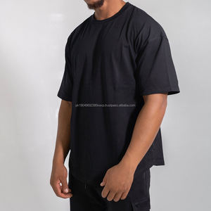 เสื้อยืดผู้ชายดีไซน์ทันสมัยคุณภาพสูง ผ้าฝ้าย เสื้อยืดฤดูร้อน สีพื้น ทรงโอเวอร์ไซส์ - Product Image 2