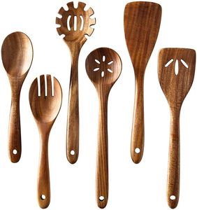 Juego de Cucharas para Servir Ensaladas de Madera de Grano Puro, Acabado Natural, Utensilios de Cocina Ecológicos, Juego de Cucharas para Servir Ensaladas - Product Image 3