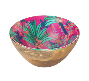 Cuenco para servir impreso de madera hecho a mano Mango o madera de acacia Diseño floral de Paisley Decoración segura para alimentos de Artisan Craft - Product Image 2