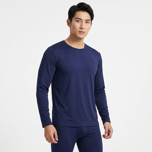 Men's Navy <b>Blue</b> Long Sleeve Compression <b>Base</b> <b>Layer</b> Set Quick Dry Activewear Full Coverage Sportswear Kit - Product Image 3