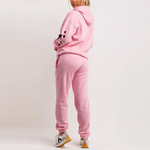 Custom Logo Women Lightweight Printed Winter Streetwear <b>Plus</b> <b>Size</b> Stacked <b>Joggers</b> Suit Sweat suit 2 Piece Tracksuit <b>Set</b> - Product Image 4