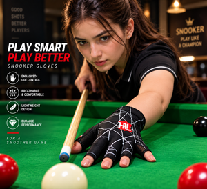 Gant de billard pour main gauche, motif quadrillé noir et blanc, impression par sublimation, main droite unisexe, 3 doigts, pour snooker et sports de billard - Product Image 5