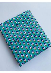 ผ้าฝ้ายพิมพ์ลายดอกไม้ 100% ผ้าพิมพ์ลายดอกไม้แบบอินเดียด้วยมือ สำหรับเสื้อผ้าผู้หญิง เด็กผู้ชาย กระเป๋า ลายดอกไม้แบบบล็อก - Product Image 5