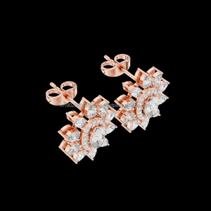 ต่างหู S925สเตอร์ลิงเงินแบบคลาสสิก VVS Moissanite สำหรับผู้หญิงต่างหูเพชรที่ปลูกในห้องทดลองแบบคลาสสิก - Product Image 1