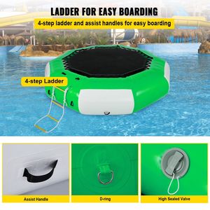 Trampoline gonflable vert de 13 pieds avec plateforme de bain pour les sports nautiques et les divertissements - Product Image 6