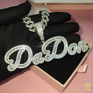 Hip Hop Custom Name Pendant Necklace Moissanite Diamond Bling Chain Luxury Streetwear Jewelry Gift - Product Image 4
