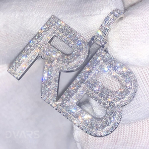 Custom Iced Out VVS Moissanite Luxury Gold Plated Personalized Hip Hop <b>Initial</b> Charm <b>Pendant</b> 925 Sterling <b>Silver</b> - Product Image 6